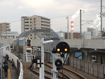 城北線勝川駅先の検査場