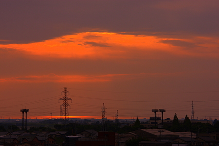 今日の夕焼けと日本海(1)