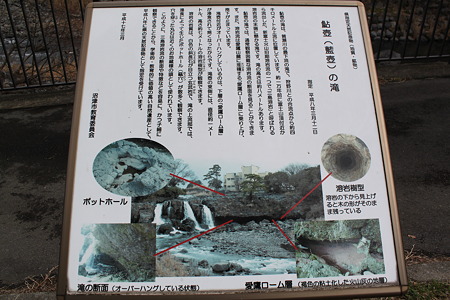 鮎壺の滝の説明板